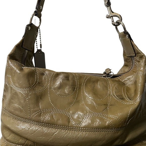 Coach Signature Logo Patent Hobo - Picture 2 of 6